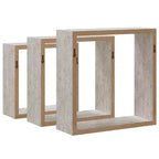vidaXL Set 3 Scaffali Cubici a Muro Rovere Sonoma MDF Grande, Medio, Piccolo