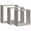 vidaXL Wall Cube Shelf Set of 3 Sonoma oak MDF Large, Medium, Small