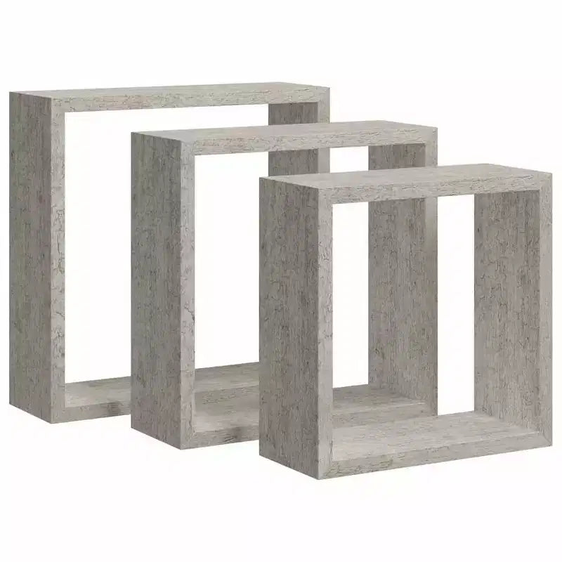 vidaXL Wall Cube Shelf Set of 3 Sonoma oak MDF Large, Medium, Small