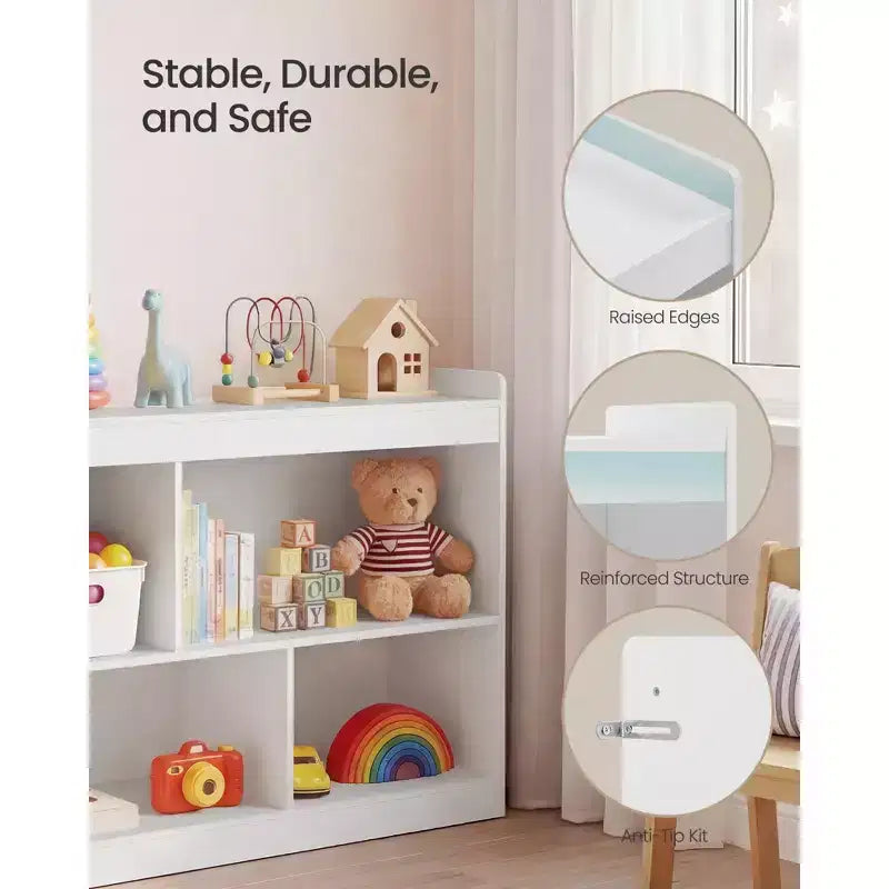SONGMICS Scaffale Porta Giocattoli per Bambini, Scaffale Montessori con 5 Scomparti Aperti, per Stanza dei Bambini, Sala Giochi, 30 x 112,2 x 65 cm