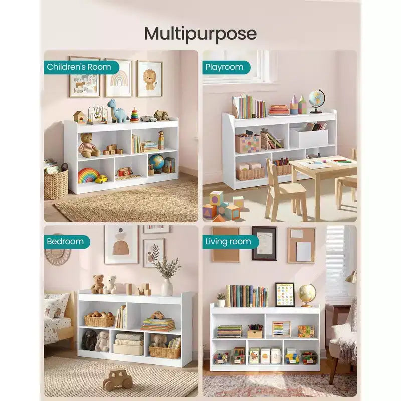 SONGMICS Scaffale Porta Giocattoli per Bambini, Scaffale Montessori con 5 Scomparti Aperti, per Stanza dei Bambini, Sala Giochi, 30 x 112,2 x 65 cm