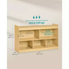 SONGMICS Scaffale Porta Giocattoli per Bambini, Scaffale Montessori con 5 Scomparti Aperti, per Stanza dei Bambini, Sala Giochi, 30 x 112,2 x 65 cm