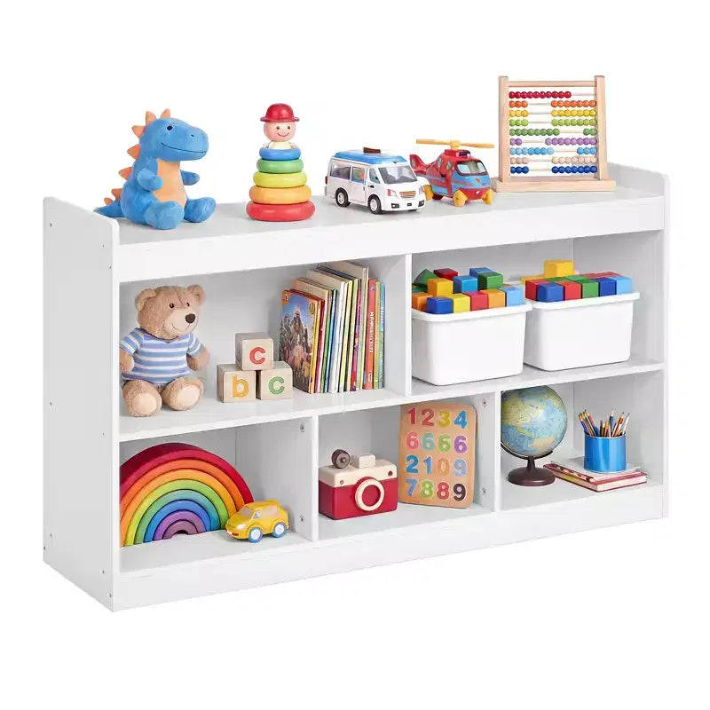 SONGMICS Scaffale Porta Giocattoli per Bambini, Scaffale Montessori con 5 Scomparti Aperti, per Stanza dei Bambini, Sala Giochi, 30 x 112,2 x 65 cm