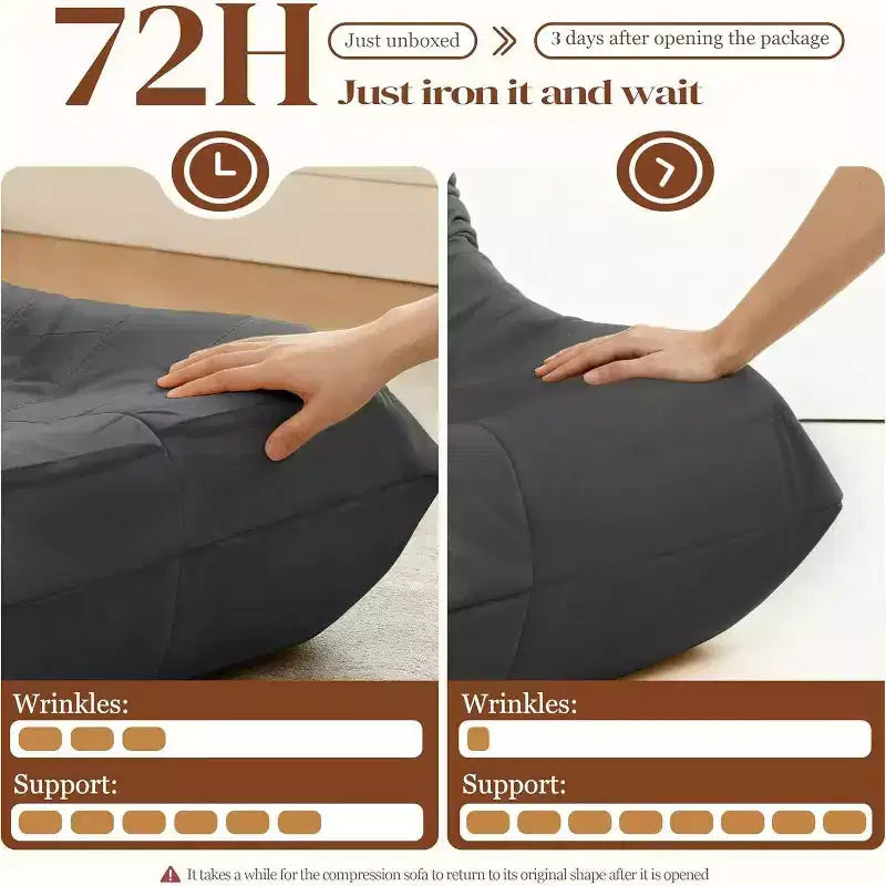 Poltrona a sacco gigante Divano pigro da terra, Divano Fireside in memory foam per adulti, Poltrona a sacco grande senza braccioli in ecopelle per soggiorno, camera da letto, dormitorio, ufficio