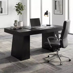Scrivania direzionale da 55 pollici, base a doppio trapezio, scrivania per computer in legno, workstation per ufficio