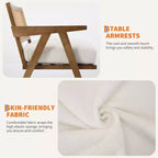Poltrona rustica con finiture in legno, sedia da divano moderna di metà secolo con robuste gambe in legno, schienale in rattan per camera da letto e soggiorno
