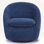 Bekrvio Poltrona girevole di design, poltroncina a botte imbottita in ciniglia con cuscino spesso, sedia moderna per salotto con base in metallo per soggiorno, camera da letto