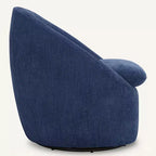 Bekrvio Poltrona girevole di design, poltroncina a botte imbottita in ciniglia con cuscino spesso, sedia moderna per salotto con base in metallo per soggiorno, camera da letto