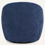 Bekrvio Poltrona girevole di design, poltroncina a botte imbottita in ciniglia con cuscino spesso, sedia moderna per salotto con base in metallo per soggiorno, camera da letto
