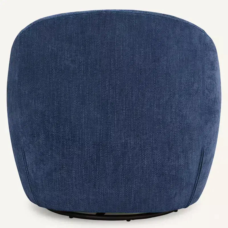Bekrvio Poltrona girevole di design, poltroncina a botte imbottita in ciniglia con cuscino spesso, sedia moderna per salotto con base in metallo per soggiorno, camera da letto