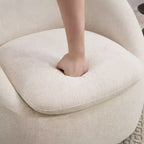 Bekrvio Poltrona girevole di design, poltroncina a botte imbottita in ciniglia con cuscino spesso, sedia moderna per salotto con base in metallo per soggiorno, camera da letto