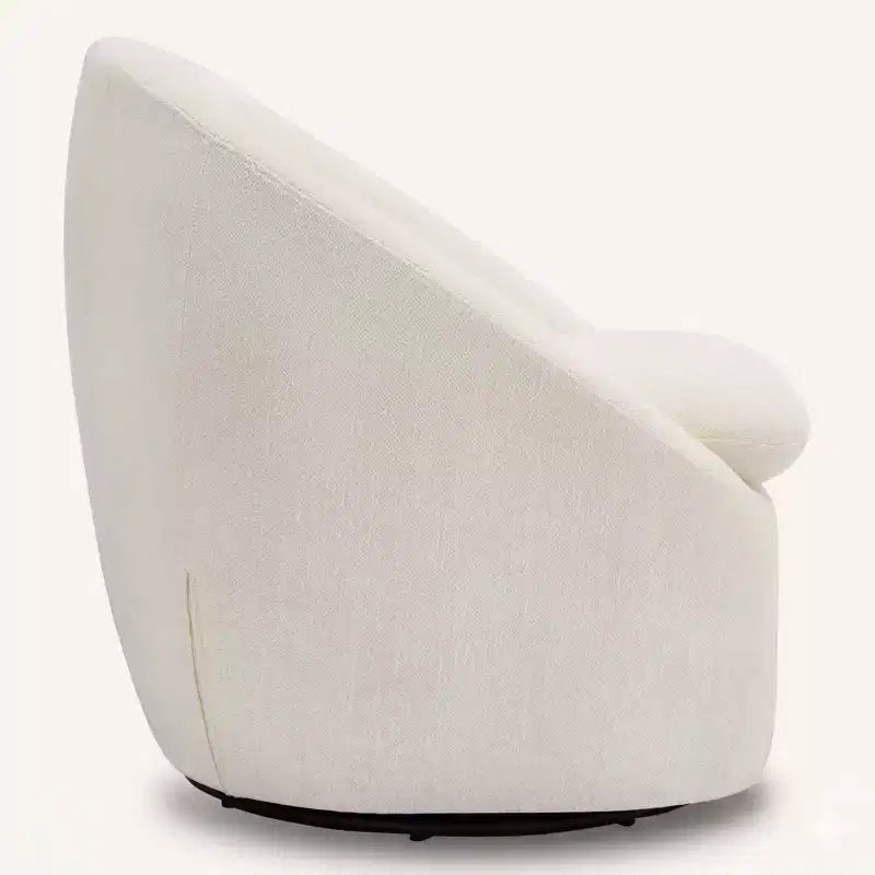 Bekrvio Poltrona girevole di design, poltroncina a botte imbottita in ciniglia con cuscino spesso, sedia moderna per salotto con base in metallo per soggiorno, camera da letto