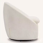 Bekrvio Poltrona girevole di design, poltroncina a botte imbottita in ciniglia con cuscino spesso, sedia moderna per salotto con base in metallo per soggiorno, camera da letto