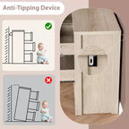 Comò a 7 cassetti da 135 cm, cassettiera moderna in legno, organizer per camera da letto e corridoio