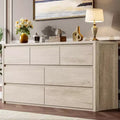 Comò a 7 cassetti da 135 cm, cassettiera moderna in legno, organizer per camera da letto e corridoio