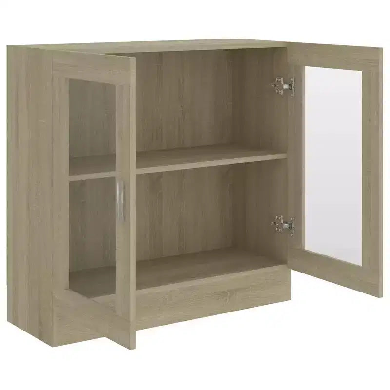vidaXL Vetrina in legno ingegnerizzato rovere Sonoma, vetro Media