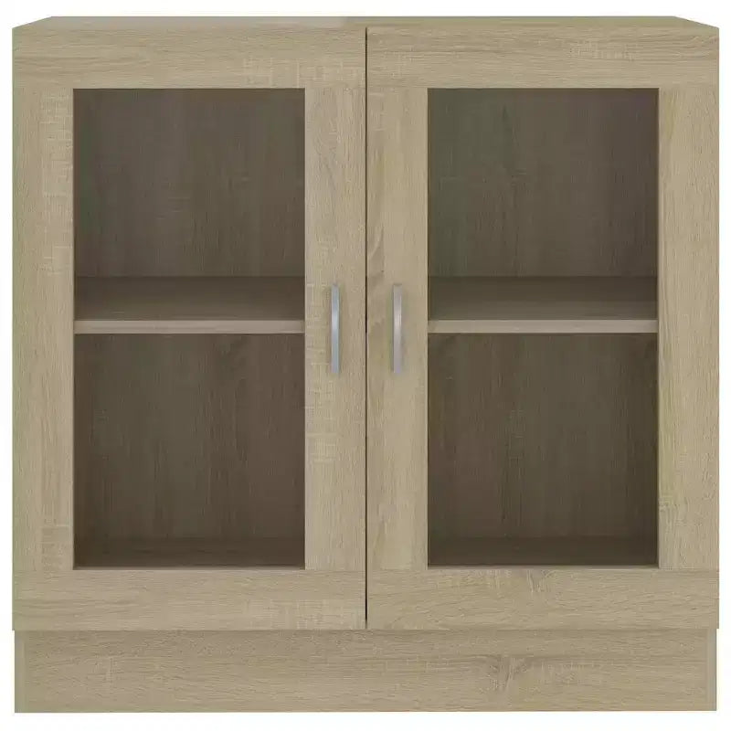 vidaXL Vetrina in legno ingegnerizzato rovere Sonoma, vetro Media