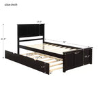 FAMYYT Letto a Piattaforma Matrimoniale con Rete Estraibile Salvaspazio, Facile da Montare, Espresso