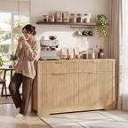 Mobile credenza moderno Besiost con anta e cassetti, tavolino da caffè da 55 con ripiani
