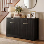 Mobile credenza moderno Besiost con anta e cassetti, tavolino da caffè da 55 con ripiani