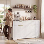 Mobile credenza moderno Besiost con anta e cassetti, tavolino da caffè da 55 con ripiani