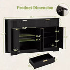Mobile credenza moderno Besiost con anta e cassetti, tavolino da caffè da 55 con ripiani