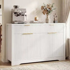 Mobile credenza moderno Besiost con anta e cassetti, tavolino da caffè da 55 con ripiani