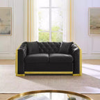 GDFStudio Tom Set Divano Chesterfield Moderno di Metà Secolo in Velluto a 2 Pezzi e 5 Posti con 4 Cuscini