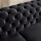 GDFStudio Tom Set Divano Chesterfield Moderno di Metà Secolo in Velluto a 2 Pezzi e 5 Posti con 4 Cuscini