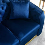 GDFStudio Tom Set Divano Chesterfield Moderno di Metà Secolo in Velluto a 2 Pezzi e 5 Posti con 4 Cuscini
