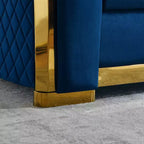 GDFStudio Tom Set Divano Chesterfield Moderno di Metà Secolo in Velluto a 2 Pezzi e 5 Posti con 4 Cuscini