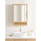 Mobile da bagno a specchio in rattan Ori di Kate e Laurel