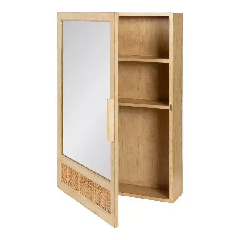 Mobile da bagno a specchio in rattan Ori di Kate e Laurel