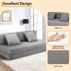 Divano Letto Pieghevole 80 con Cuscini, Poltrona Letto Convertibile per Adulti, Futon da Pavimento in Memory Foam per Soggiorno Compatto