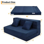 Divano Letto Pieghevole 80 con Cuscini, Poltrona Letto Convertibile per Adulti, Futon da Pavimento in Memory Foam per Soggiorno Compatto