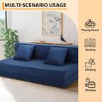 Divano Letto Pieghevole 80 con Cuscini, Poltrona Letto Convertibile per Adulti, Futon da Pavimento in Memory Foam per Soggiorno Compatto