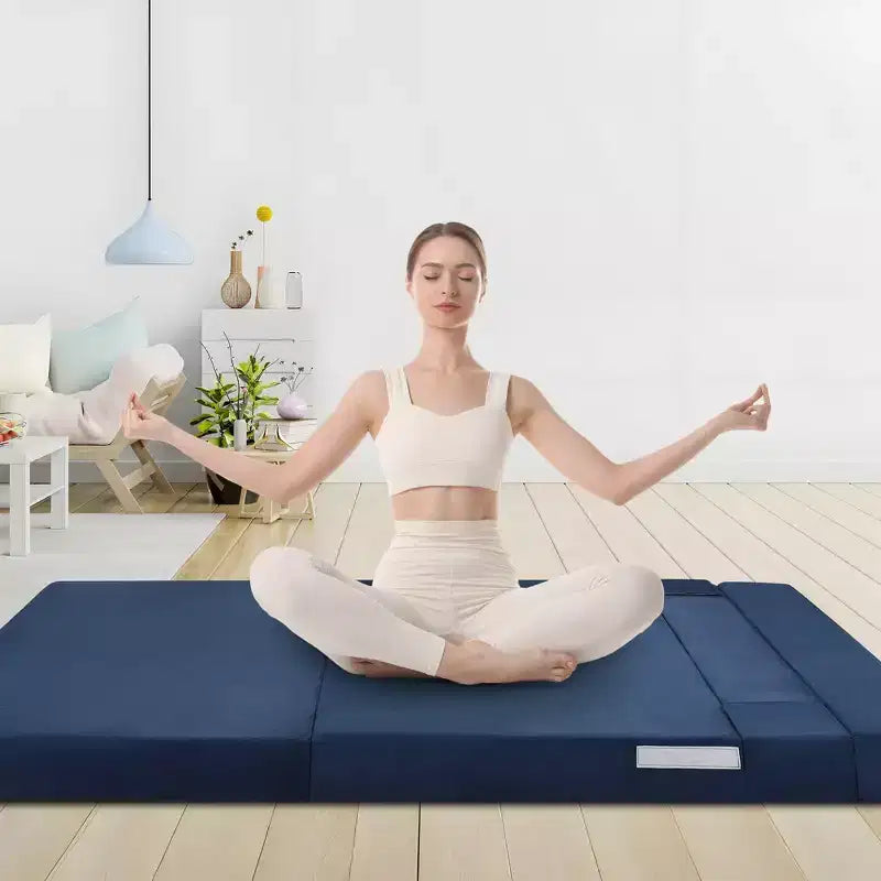 Divano Letto Pieghevole 80 con Cuscini, Poltrona Letto Convertibile per Adulti, Futon da Pavimento in Memory Foam per Soggiorno Compatto