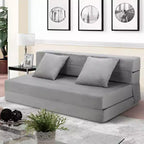 Divano Letto Pieghevole 80 con Cuscini, Poltrona Letto Convertibile per Adulti, Futon da Pavimento in Memory Foam per Soggiorno Compatto
