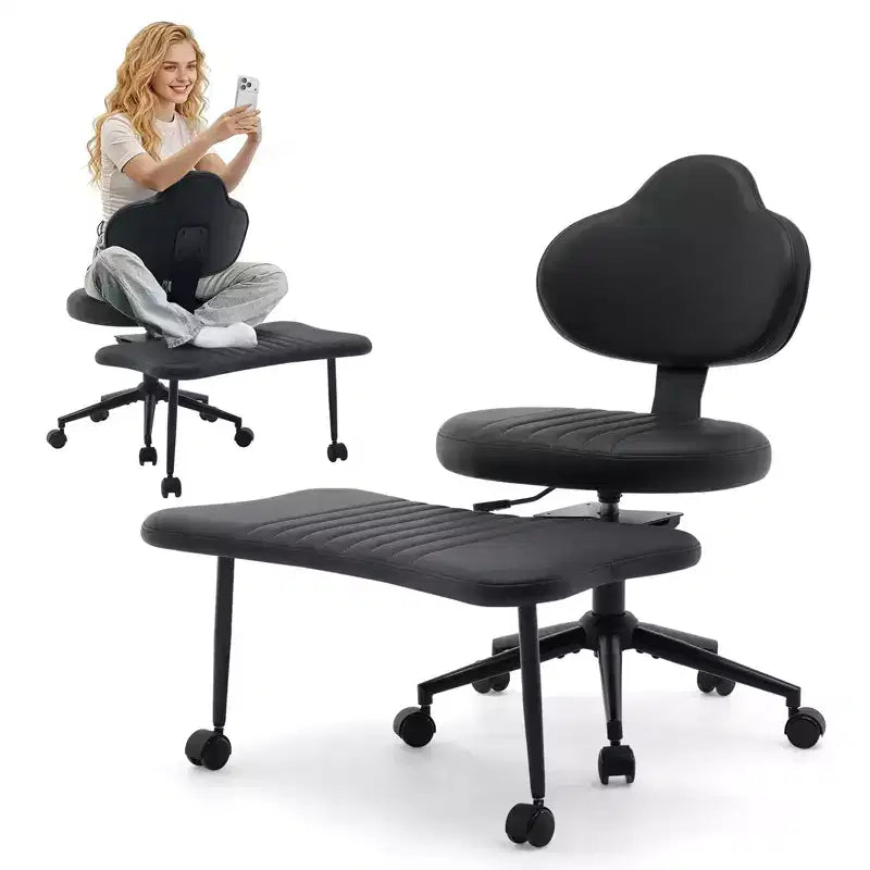Sedia Ergonomica a Gambe Incrociate, Sedia da Meditazione Girevole a 360° con Ruote, Sedile Regolabile in Altezza per Meditazione, ADHD e Yoga per Ufficio Domestico