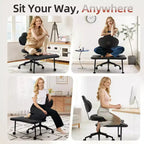 Sedia Ergonomica a Gambe Incrociate, Sedia da Meditazione Girevole a 360° con Ruote, Sedile Regolabile in Altezza per Meditazione, ADHD e Yoga per Ufficio Domestico