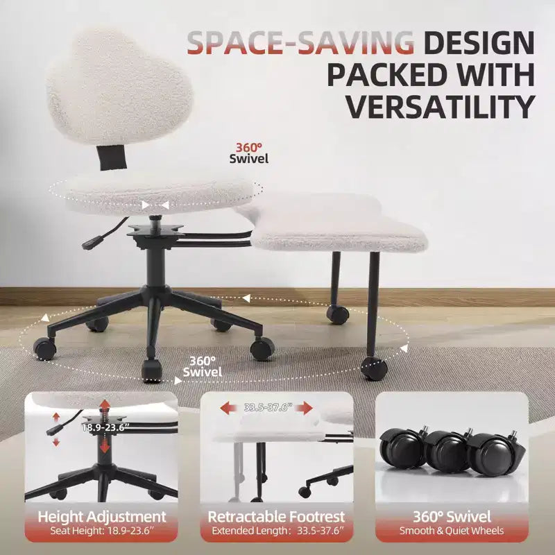Sedia Ergonomica a Gambe Incrociate, Sedia da Meditazione Girevole a 360° con Ruote, Sedile Regolabile in Altezza per Meditazione, ADHD e Yoga per Ufficio Domestico