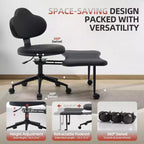 Sedia Ergonomica a Gambe Incrociate, Sedia da Meditazione Girevole a 360° con Ruote, Sedile Regolabile in Altezza per Meditazione, ADHD e Yoga per Ufficio Domestico