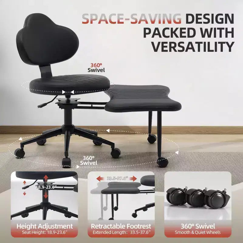Sedia Ergonomica a Gambe Incrociate, Sedia da Meditazione Girevole a 360° con Ruote, Sedile Regolabile in Altezza per Meditazione, ADHD e Yoga per Ufficio Domestico