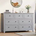 GustoWave Modern 54 Wide Large 7 Drawer Dresser for Bedroom, Entryway, Hallway, Grey