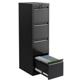 4-Drawer File Cabinet with Lock, Heavy Duty Metal Filing Cabinet for Letter/Legal/A4/F4 Documents, Freestanding Storage for Home Office