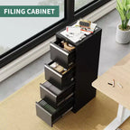 Classificatore a 4 cassetti con serratura, armadio di archiviazione in metallo resistente per documenti A4/lettera/legale/F4, armadietto autoportante per ufficio/casa
