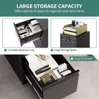 Classificatore a 4 cassetti con serratura, armadio di archiviazione in metallo resistente per documenti A4/lettera/legale/F4, armadietto autoportante per ufficio/casa