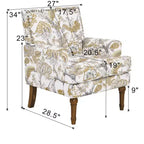 Poltrona di design Zeus & Ruta con rivestimento floreale, borchie e gambe in legno massello