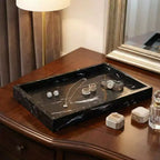 Elegante vassoio porta gioielli in marmo naturale, regalo per la festa della mamma, vassoio in vera pietra di marmo per bagno e decorazioni per la casa