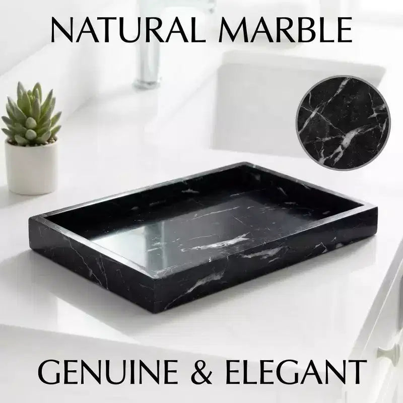 Elegante vassoio porta gioielli in marmo naturale, regalo per la festa della mamma, vassoio in vera pietra di marmo per bagno e decorazioni per la casa